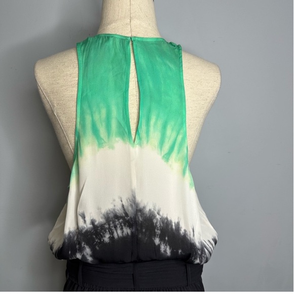 A.L.C Tallulah Tie-Dye Sleeveless Silk Midi Dress Belted Racerback Size 14 - Picture 8 of 11